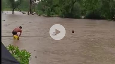 सिविल लाइन थाना क्षेत्र के मेदनीपुर में रपटे के तेज बहाव में बहा छात्र, स्थानीय लोगों ने बचाई जान