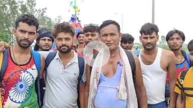 धनौरा: गजरौला हाईवे स्थित ख्यालीपुर ढाल पहुंचे बुलंदशहर निवासी कांवड़िये ने बताया- 57 साल की उम्र में 44 बार ला चुका है कावड़