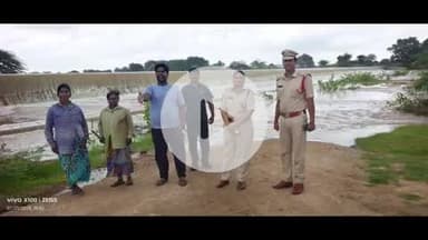 జడ్చర్ల: దుందుభి వాగు ఉధృత పరిస్థితులను నేరుగా సందర్శించి తెలుసుకున్న జిల్లా ఎస్పీ జానకి