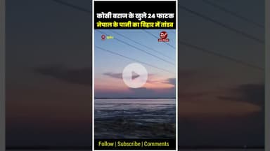 कोसी बराज के खुले फाटक, बिहार में बाढ़ का हाईअलर्ट जारी #shorts #kosibarrage #bihar