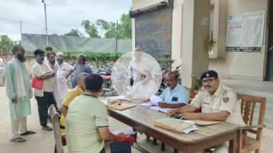 साहेबपुर कमाल: साहेबपुरकमाल थाना परिसर में भूमि विवाद मामलों के निपटारे के लिए जनता दरबार का आयोजन