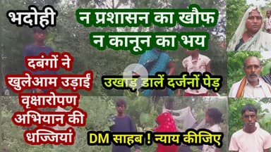 भदोही : न प्रशासन का खौफ न कानून का भय... दबंग उड़ा रहे हैं वृक्षारोपण अभियान की धज्जियां EXPLOSIVE