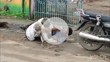 बुदनी: नगर के कन्या शाला के सामने नशा मुक्ति अभियान का उदाहरण, नशे में धुत्त दो व्यक्तियों के झगड़े का वीडियो वायरल