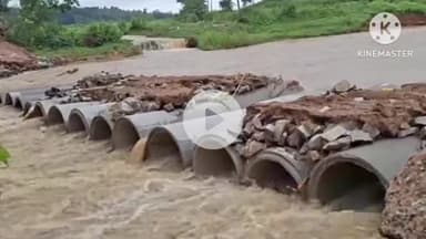 खूंटी: भारी बारिश में बनई नदी पर बना अस्थाई डायवर्सन बहा