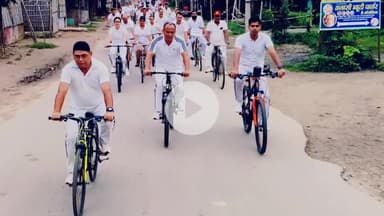 कुरसाकांटा: एसएसबी ने 'खेलो इंडिया-फिट इंडिया' के तहत बथनाहा से जोगबनी तक निकाली साइकिल रैली