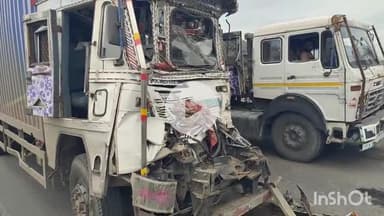 भीलवाड़ा: आरटीओ टीम के चलते पुर बाईपास पर फिर हुआ हादसा, अचानक सामने आने से दो ट्रक आपस में भिड़े, नाराज चालकों ने लगाया जाम