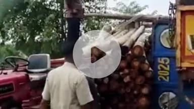 जगाधरी: जगाधरी-पोंटा साहिब हाईवे पर पलटी ओवरलोड ट्रैक्टर-ट्राली, पुलिस भी पहुंची