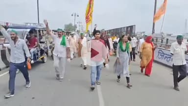 धनौरा: गजरौला तिगरी गंगा धाम से भाकियू शंकर के पदाधिकारी एक कावड़ भाग राष्ट्र के नाम लेकर निकले