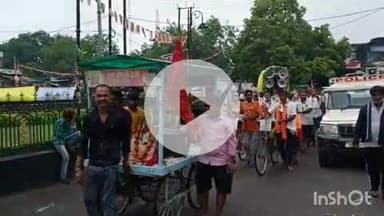 श्योपुर: 15 दिन बाद श्योपुर लौटे वैष्णो देवी साइकिल यात्रा के भक्त, शहर में हुआ भव्य स्वागत