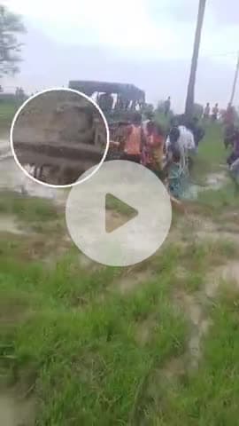 जोर जबरजस्ती से खेत जोता जा रहा है खेत 
नौकाडीह चिल्लीम