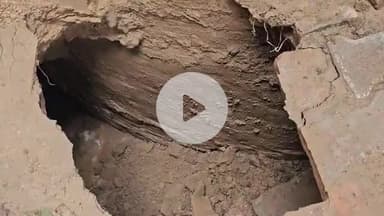 हनुमानगढ़: जंक्शन के भगत सिंह चौक के पास प्राचीन कुएं के आसपास धंसी मिट्टी, दुकानदारों में भय का माहौल, मौके पर पहुंचे अधिकारी