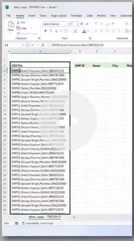 Split-comma separated values from one column into multiple columns Justuse:=TEXTSPLIT(b4,",")
Fast clean and smart Excel formula