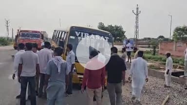 हनुमानगढ़: जंक्शन में अबोहर-श्रीगंगानगर बाईपास मार्ग पर चलती बाल वाहिनी का पहिया धंसा, टला बड़ा हादसा