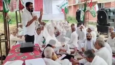 लोहारू: उपमंडल अधिकारी नागरिक कार्यालय में धरनारत किसानों को कामरेड सुमित दलाल ने किया संबोधित