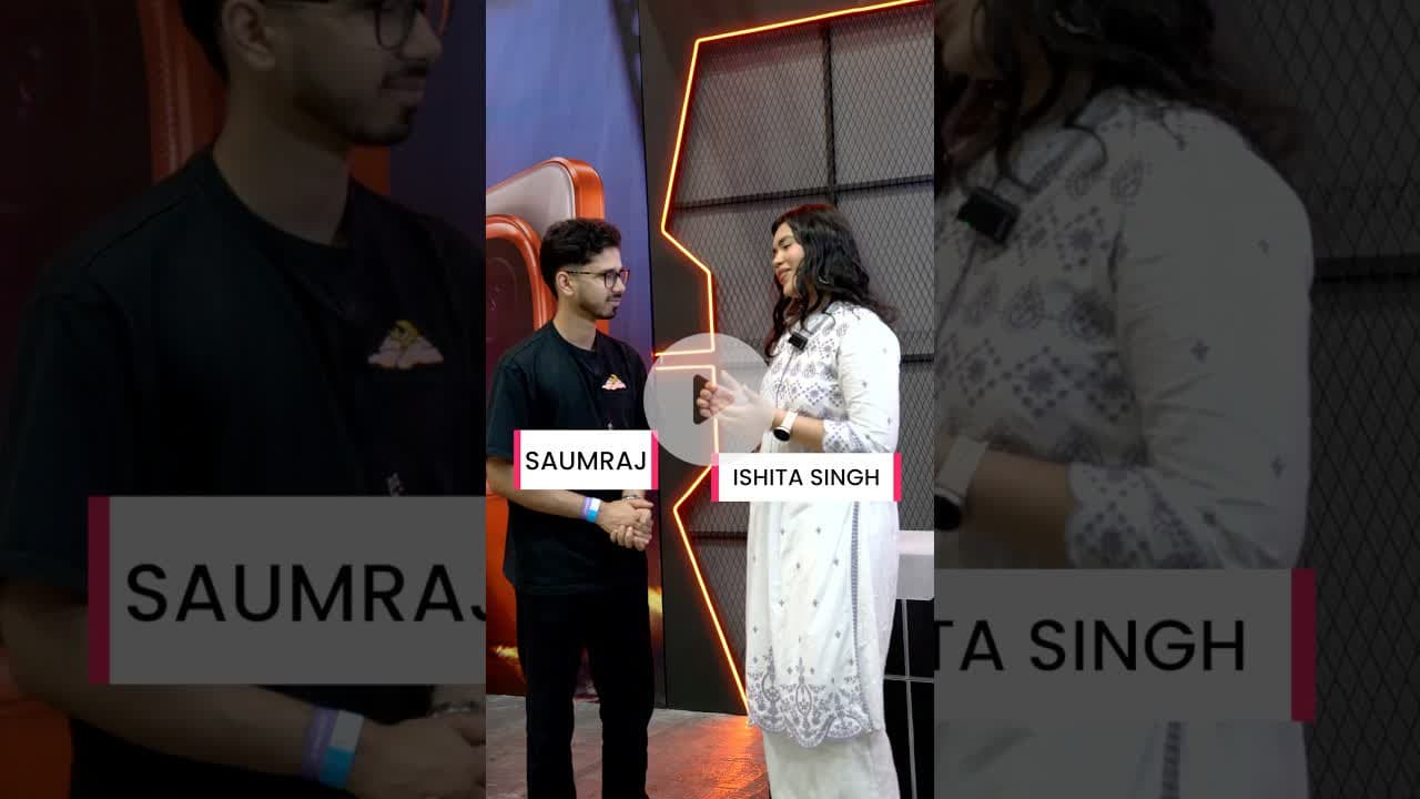 Rapid fire questions with @SaumRaj at iQOO Battleground Series 🔥 #bgmi #bgmilan #iqoo #iqoolan