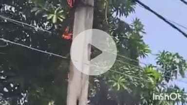 हिरणपुर: बिजली के खंभे पर अचानक आग लगने से अफरातफरी मची