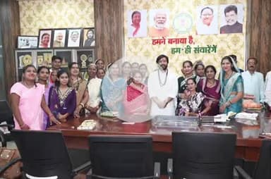 आरंग: आरंग विधायक कार्यालय में बहनों ने गुरु खुशवंत साहेब जी को बांधी राखी, दीर्घायु की कामना की