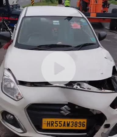 गभाना: गभाना में नेशनल हाईवे कन्होई मोड़ पर ट्रक ने कार में मारी टक्कर, कार सवार बाल-बाल बचे