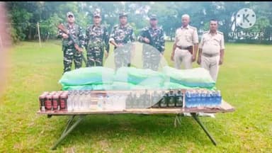 नरपतगंज: कोसकापुर बॉर्डर के समीप एसएसबी जवानों ने तस्करी की 1653 बोतल नेपाली शराब की ज़ब्ती की, तस्कर फरार