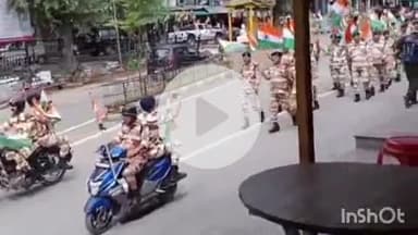 मोरंग: रिकांगपिओ में भारतीय तिब्बत सीमा पुलिस बल के जवानों ने निकाली तिरंगा यात्रा