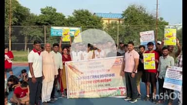 चित्तौड़गढ़: इंदिरा गांधी स्टेडियम में युवा खिलाड़ियों को बाल विवाह के खिलाफ जन जागरूकता के तहत दिलाई गई शपथ