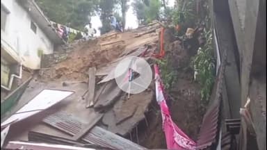 देहरादून: मसूरी में भारी बारिश से दुकान ढही, होटल को भी उत्पन्न हुआ खतरा