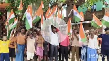 करपी: बेलखारा में भारतीय जनता पार्टी के नेताओं ने गुरुवार को निकाली तिरंगा यात्रा