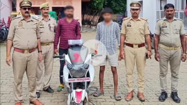 मिर्ज़ापुर: विंध्याचल थाना पुलिस ने तीन शातिर वाहन चोर और गो तस्कर को गिरफ्तार किया, बरामद हुए अवैध तमंचा और चोरी की मोटरसाइकिल