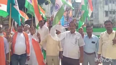 नगर नौसा: नगरनौसा में एनडीए कार्यकर्ताओं ने निकाली तिरंगा यात्रा