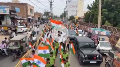 तारानगर: तारानगर में विभाजन की विभिषिका स्मृति दिवस व हर घर तिरंगा अभियान के तहत निकाली गई तिरंगा यात्रा