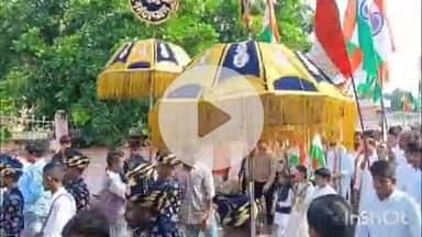 बुदनी: शाहगंज में विधायक की मौजूदगी में पुलिस प्रशासन द्वारा निकाली गई तिरंगा यात्रा