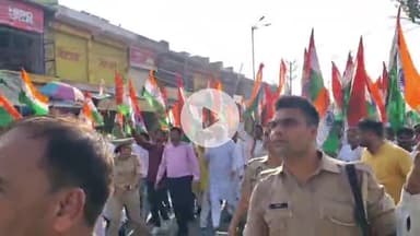 बाह: बाह में तिरंगा यात्रा के बाद भाजपा जिलाध्यक्ष ने बटेश्वरनाथ मंदिर में की पूजा