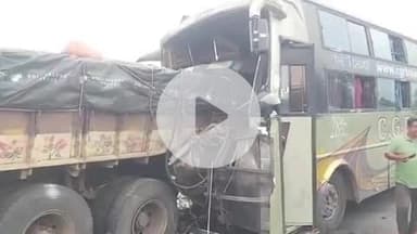 జడ్చర్ల: జడ్చర్ల ఎన్.హెచ్ 44 జాతీయ రహదారిపై ఘోర రోడ్డు ప్రమాదం.. లారీ,ప్రవేటు బస్సు  ఢీకొని ముగ్గురు మృతి