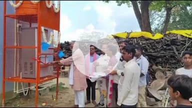 लंभुआ: लंभुआ स्थित धोपाप श्मशान घाट पर पूर्व प्रधान जमखुरी स्व. राम नयन तिवारी की स्मृति में उनके बेटे ने लगवाया वाटर कूलर