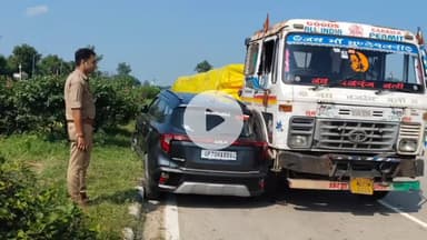 राजातालाब: वाराणसी के कछवा रोड पर नेशनल हाईवे 2 पर ट्रेलर ने कार में पीछे से मारी टक्कर