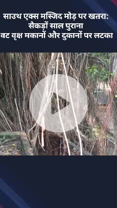 हौज खास: साउथ एक्स मस्जिद मोड़ पर खतरा, सैंकड़ों साल पुराना वट वृक्ष मकानों और दुकानों पर लटका