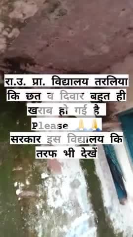रा. उ. प्रा. वि. तरालिया  की  छत की हालत