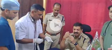 खंडवा नगर: पुलिस कर्मियों के स्वास्थ्य के लिए स्वास्थ्य शिविर का आयोजन, एसपी रहे मौजूद, जेजे अस्पताल में हुआ आयोजन