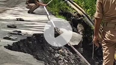 भटवाड़ी: गंगोत्री हाईवे के डेंजर जोन पर यातायात पुलिस ने लगाए कॉशन टेप