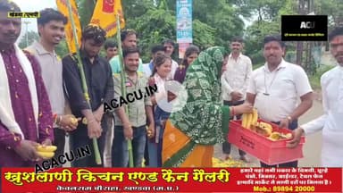 अमलपुरा से खाटू श्याम बाबा का निशान लेकर जा श्रद्धालुओं का जिला पंचायत अध्यक्ष ने किया स्वागत