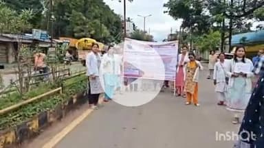 जगदलपुर: एनएचएम कर्मचारियों ने रैली निकालकर सीएम के नाम एवं मोदी की गारंटी को पूरा करने का ज्ञापन भाजपा जिला अध्यक्ष को सौंपा