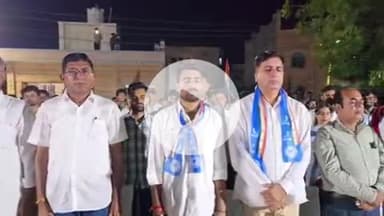 बाड़मेर: बाड़मेर जिला मुख्यालय पर वोट चोरी के मुद्दे को लेकर आयोजित कार्यक्रम में बायतु विधायक हरीश चौधरी रहे उपस्थित