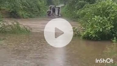 बांसवाड़ा: भीलवन-शाहपुरा मार्ग बंद, शाहपुरा नाला पुल रात भर से पानी में डूबा