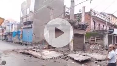 झालरापाटन: सेठो के चौराहा इलाके में दुकान की छत भरभरा कर गिरी