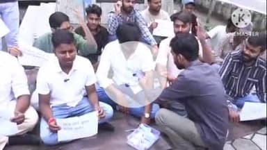 हुज़ूर: प्रदेश में छात्र संघ चुनाव न होने पर NSUI का भोपाल में प्रदर्शन