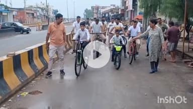 रोहट: रोहट थाना पुलिस की ओर से साइकिल रैली अभियान के तहत पुलिस एवं स्कूली बच्चों ने निकाली साइकिल रैली