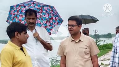 दौसा: बाढ़ और जल भराव की सूचनाओं के बीच जिला कलेक्टर देवेंद्र कुमार ने महेश्वर बांध का किया दौरा, अधिकारी रहे साथ