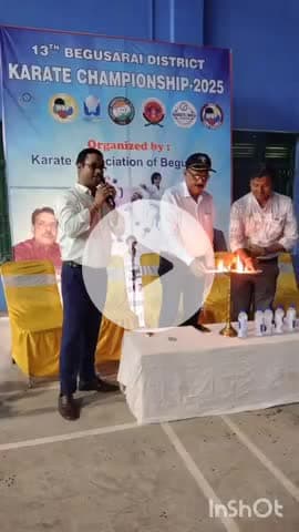 बेगूसराय: इंडोर स्टेडियम में 13वीं जिलास्तरीय कराटे प्रतियोगिता शुरू, जिला खेल पदाधिकारी ने किया उद्घाटन