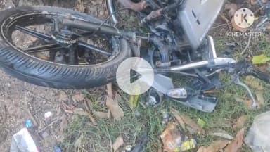 थरथरी: मेहंदी बिगहा गांव के पास बस और बाइक की टक्कर में एक बाइक सवार घायल