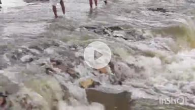 मेड़ता: मेड़ता क्षेत्र के जसनगर में लगातार बारिश से लूनी नदी में फिर से बहने लगा पानी, आवागमन बाधित